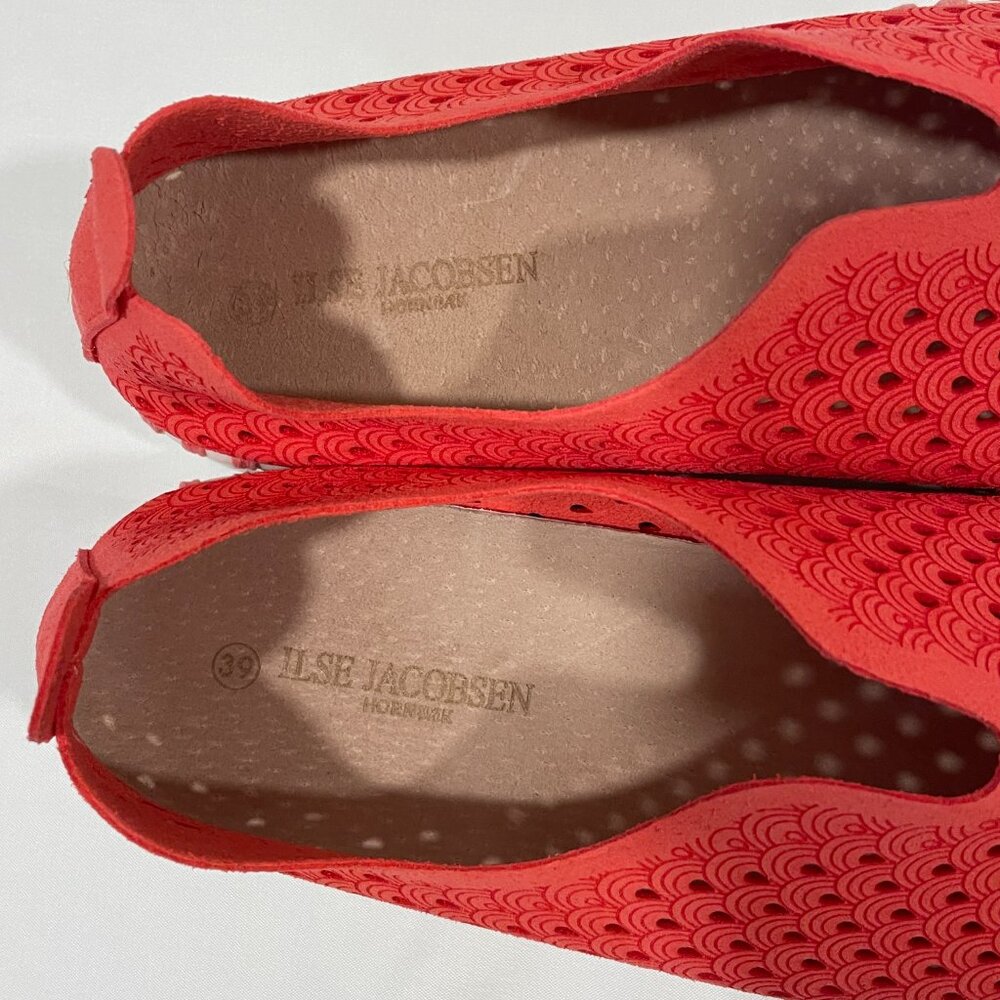 ILSE JACOBSEN HORNBAEK "Tulip 139" Flats Lazercut Slip On Raspberry Size 8.5/9 - Picture 10 of 12